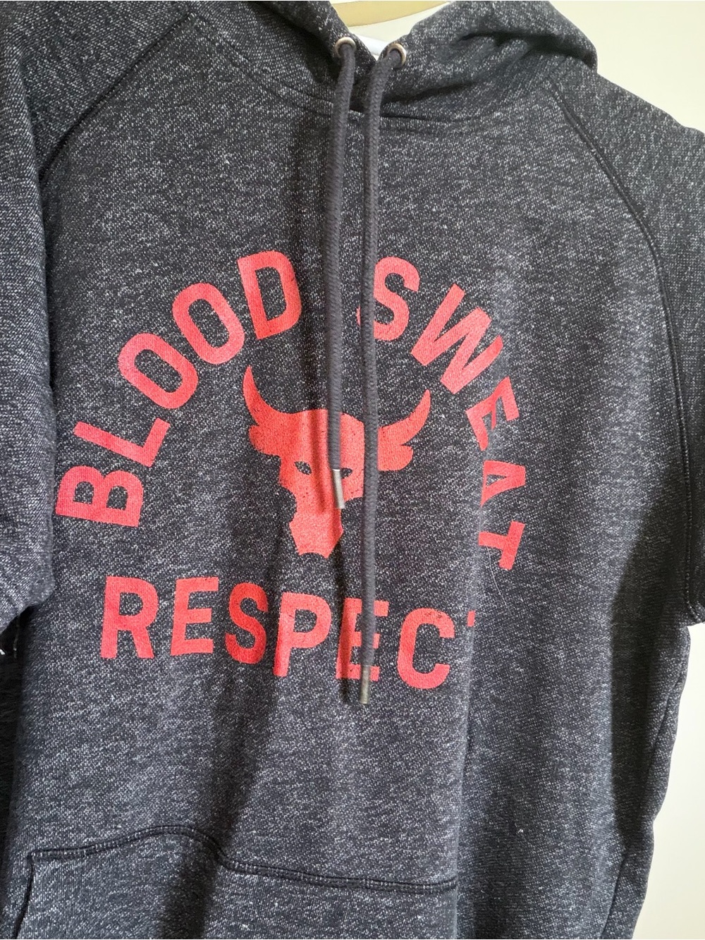 LG Gray Heather Hoodie with Bold Red Logo